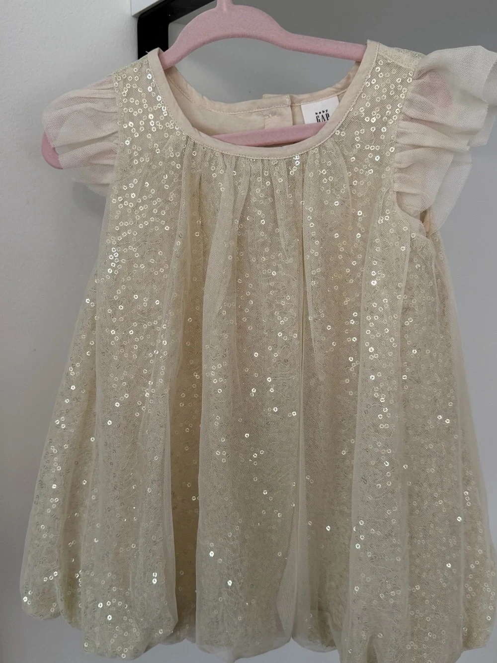 GAP Baby Sequin Tulle Dress - Champagne Cream